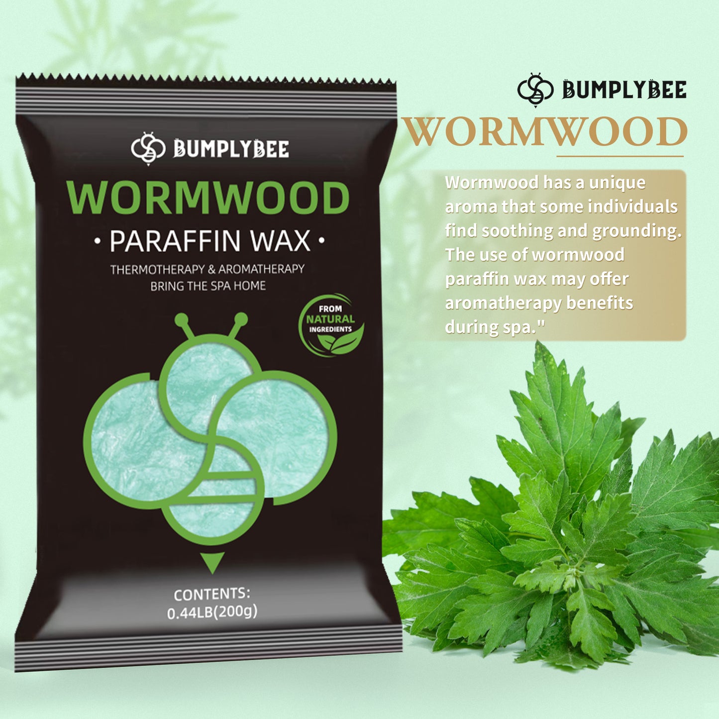 BUMPLYBEE Paraffin Wax for Hand and Feet, 10Pcs Natural Wormwood Paraffin Wax Refills for Paraffin Wax Machine, Hand Wax Paraffin Wax Bath, Foot Wax Paraffin Bath, Relief Stiff Muscles, Deep Hydration