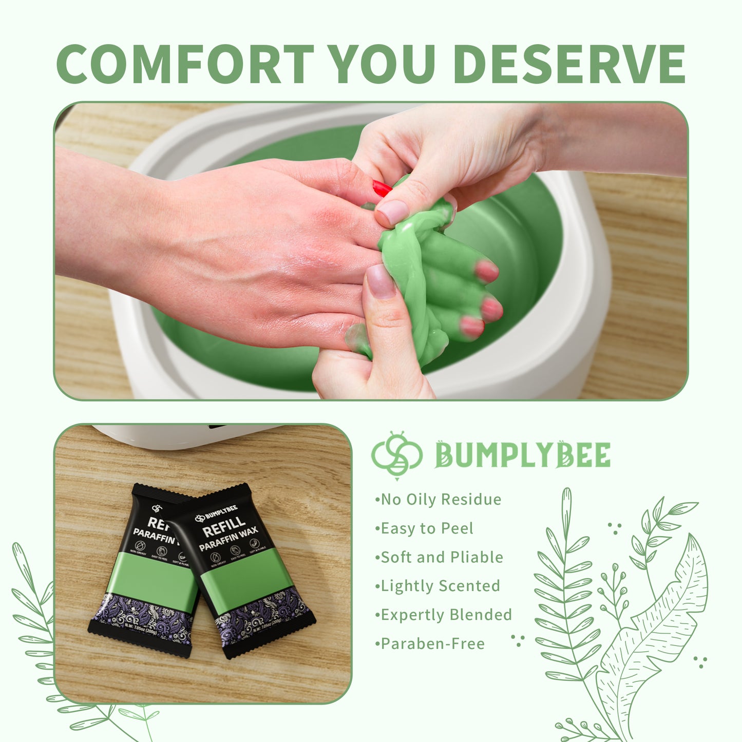 BUMPLYBEE 10 Packs Aloe Vera Paraffin Wax Refills