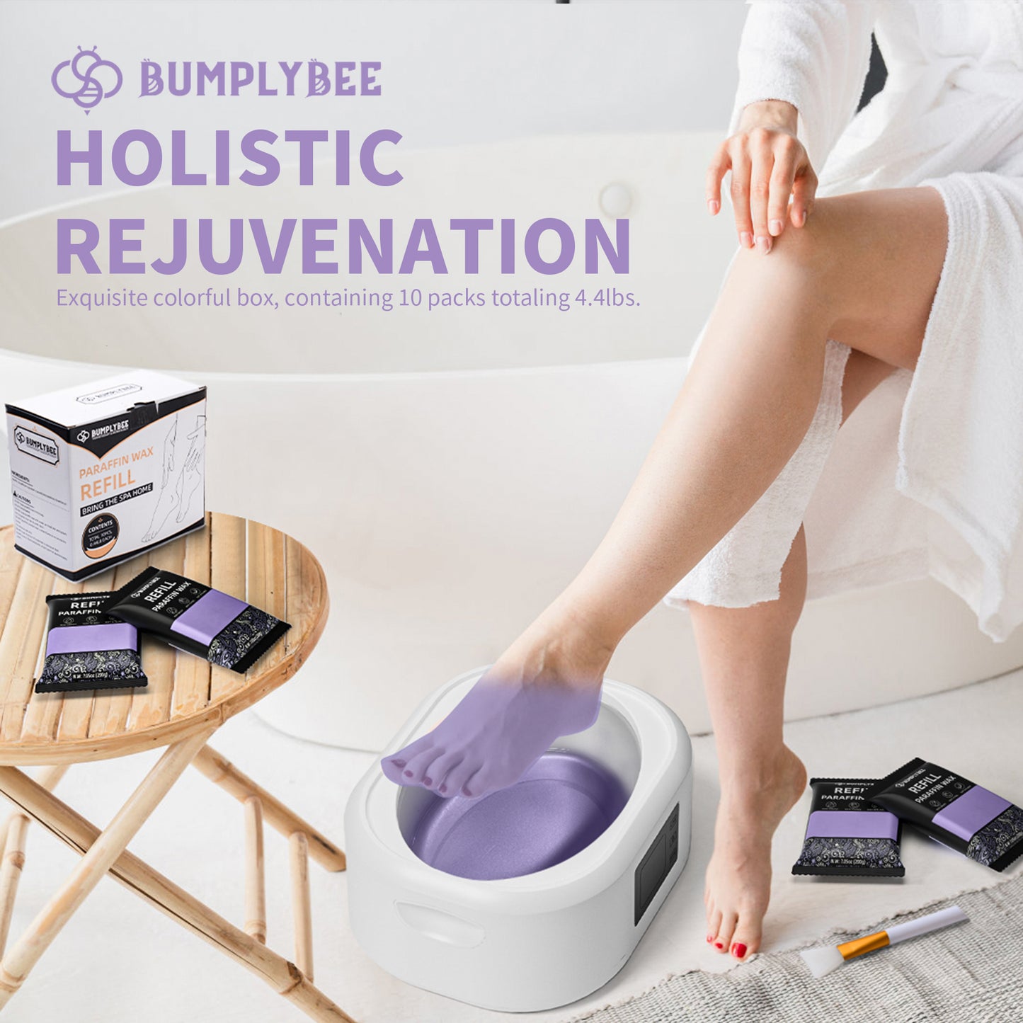 BUMPLYBEE 10 Packs Lavender Paraffin Wax