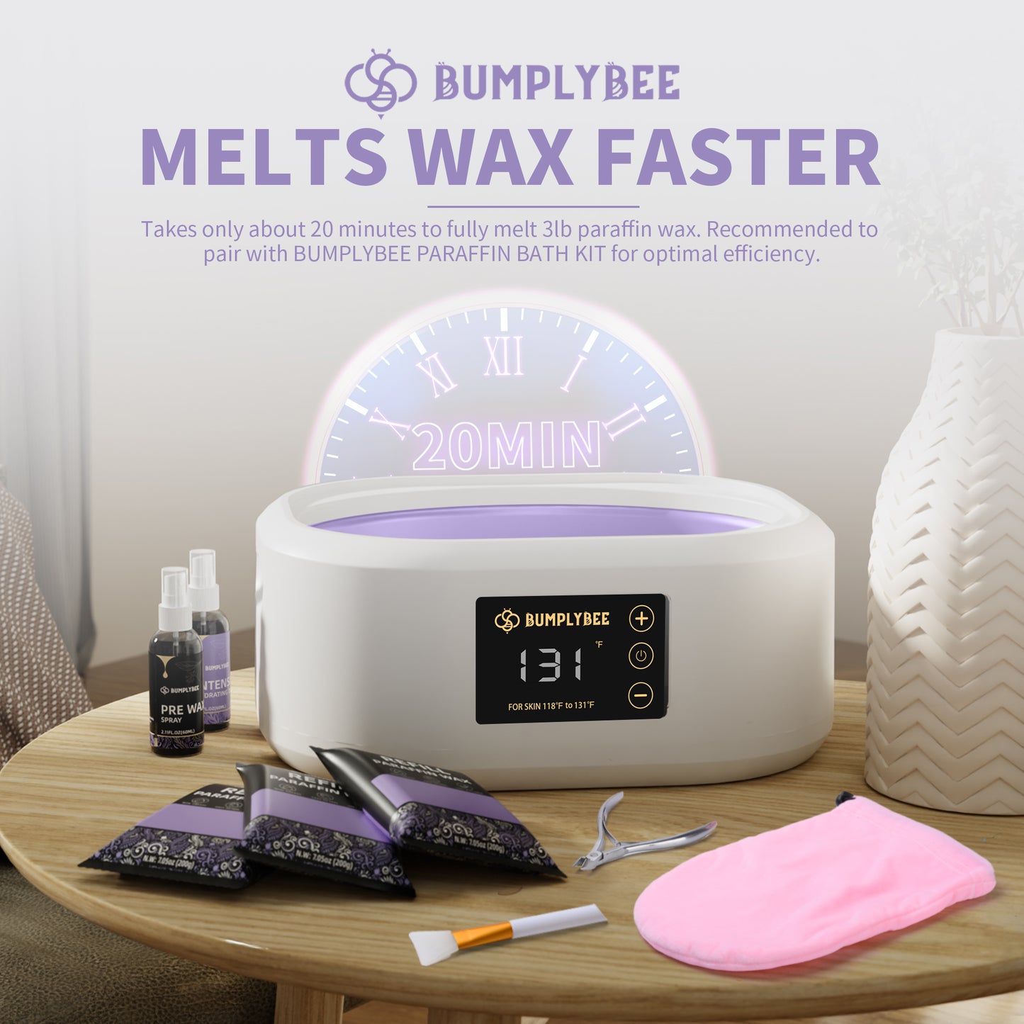 BUMPLYBEE 10 Packs Lavender Paraffin Wax