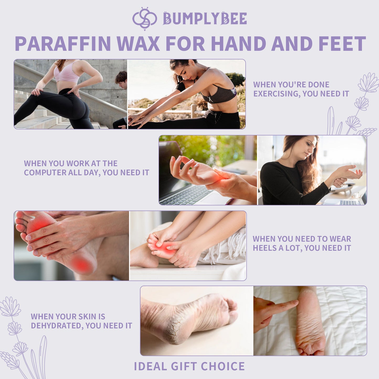 BUMPLYBEE 10 Packs Lavender Paraffin Wax